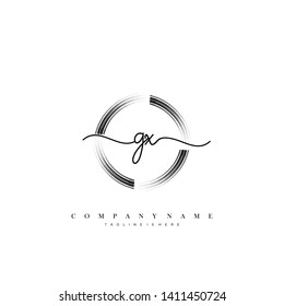 GX initial handwriting logo template vector