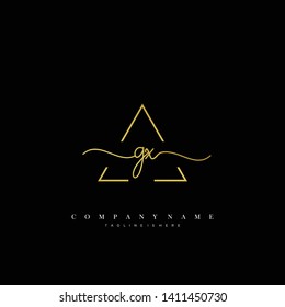 GX initial handwriting logo template vector