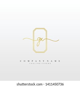 GX initial handwriting logo template vector