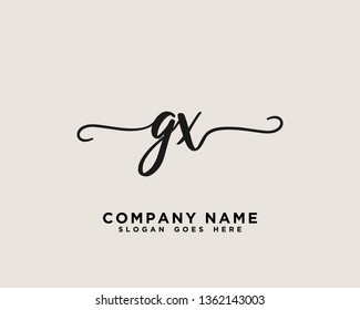 GX Initial Handwriting Logo Vector