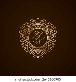 Logotipo de la letra inicial de GX con la forma del corazón del ornamento	