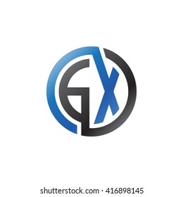 GX initial letters loop linked circle logo blue black