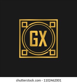 GX initial logo. Luxury ornament crown logo.