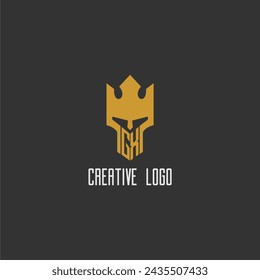 GX initial monogram logo for gaming with creative king spartan image design