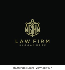 GX initial monogram logo for lawfirm with scale vector design
