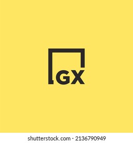 GX initial monogram logo with square style design