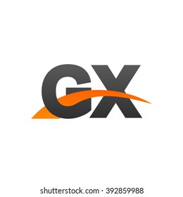 GX initial overlapping swoosh letter logo black orange
