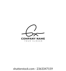 Gx Initial signature logo vector design