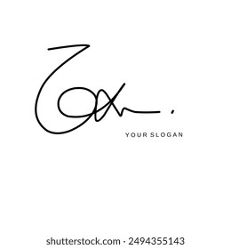 Gx Initial signature logo vector design
