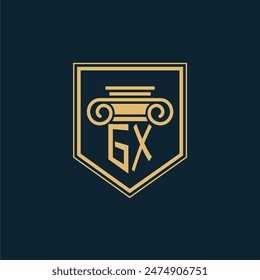 GX Initials Law Firm Logo Lawyer logo with creative law element