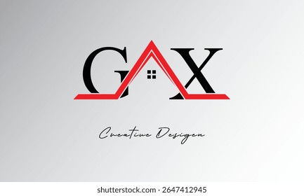GX Letter House Logo – Creative Real Estate Monogram with Roof Icon and Home Shape for Property, Architecture and Modern Branding

