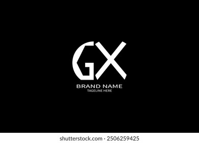 GX letter logo design. circle, triangle, hexagon, flat and simple style with white color variation letter logo set in one artboard. GX minimalist