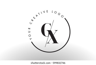 GX Letter Logo Design with Creative Intersected and Cutted Serif Font.