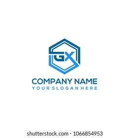 GX logo letter initial, Abstract polygonal Background Logo