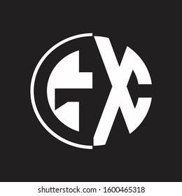 GX Logo monogram with Negative space style design tempate