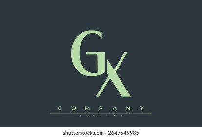 GX Modern Initials Logo Design. Branding logo with stylized initials showcasing bold design and modern aesthetic. Ideal for professional business branding or creative projects focusing on minimalistic