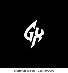 GX monogram esport logo design with cool shape concept in vector
