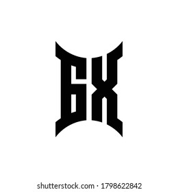 GX monogram logo with curved side design template