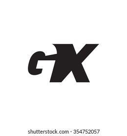 GX negative space letter logo