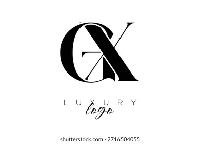 GX Serif Letter Monogram Typography Logo for Elegant Premium Branding Identity