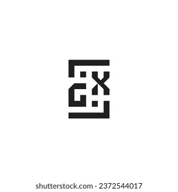 GX-Quadrat-Konzept-Retro-Logo in hochwertigem professionellem Design, das gut auf allen Printmedien drucken kann