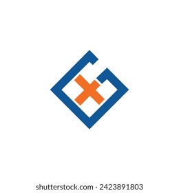 GX, XG, Abstract initial monogram letter alphabet logo design