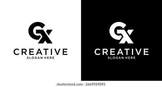 Vetor de design de logotipo de letra inicial GX ou XG