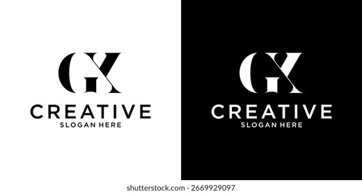 Vector de diseño de logotipo de letra inicial GX o XG
