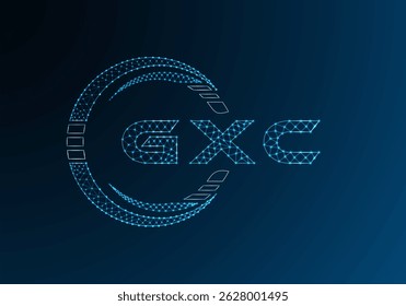 Diseño de Vector de logotipo de letra polivinílica baja GXC. Diseño de logotipo de poliéster inferior GXC. Logotipo de poliéster bajo.