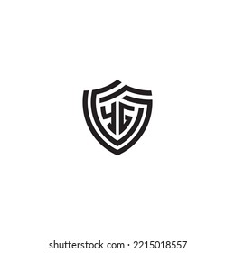 GY abstract line shield concept in high quality professional design that will print well across any print media