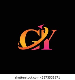 Diseño de logotipo creativo aeroespacial GY