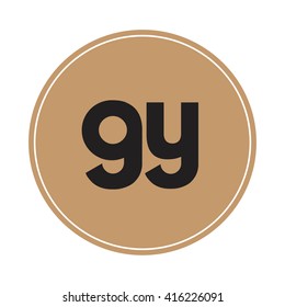 gy brown letters ,abstract background logo, design identity in circle, alphabet letter