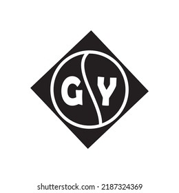  GY creative circle letter logo concept. GY letter design.
