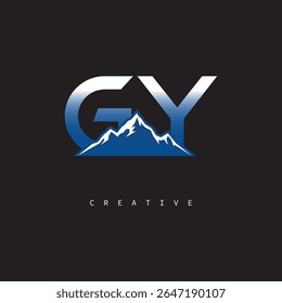 GY Creative Mountain Logo - negrito gradiente letra marca Branding Design para marcas de negócios ao ar livre	
