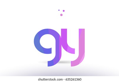 gy g y alphabet letter purple pink magenta blue colorful creative colors text dots creative company logo vector icon design template