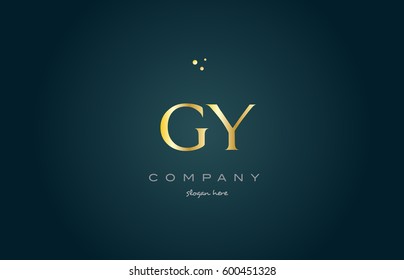 gy g y  gold golden luxury product metal metallic alphabet company letter logo design vector icon template green background