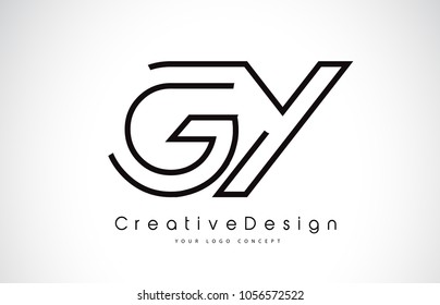 GY G Y Letter Logo Design in Black Colors. Creative Modern Letters Vector Icon Logo Illustration.