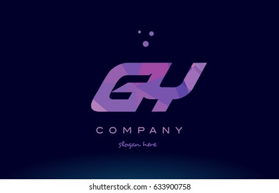 gy g y polygon polygonal letter alphabet text pink purple dots creative company logo vector icon design template