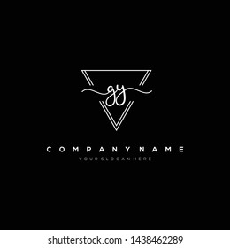 GY handwriting initial logo template vector.