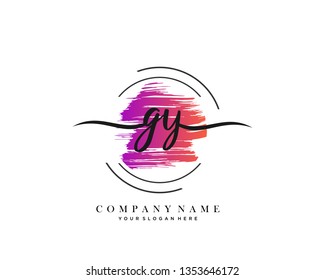 GY handwriting initial  logo vector