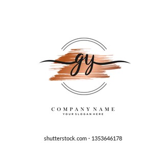 GY handwriting initial  logo vector