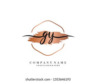 GY handwriting initial  logo vector