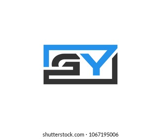 GY initial box letter logo template vector