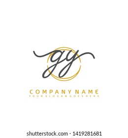 GY Initial handwriting logo concept