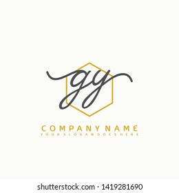 GY Initial handwriting logo concept