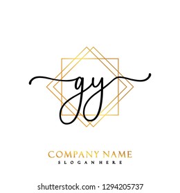 GY Initial Handwriting logo template vector