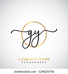 GY Initial Handwriting logo template vector