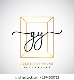 GY Initial Handwriting logo template vector