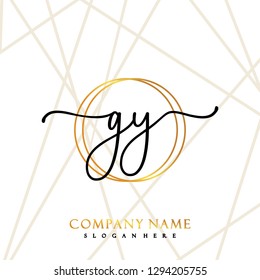 GY Initial Handwriting logo template vector