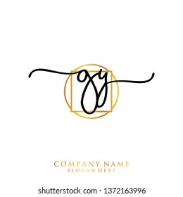 GY Initial handwriting logo template